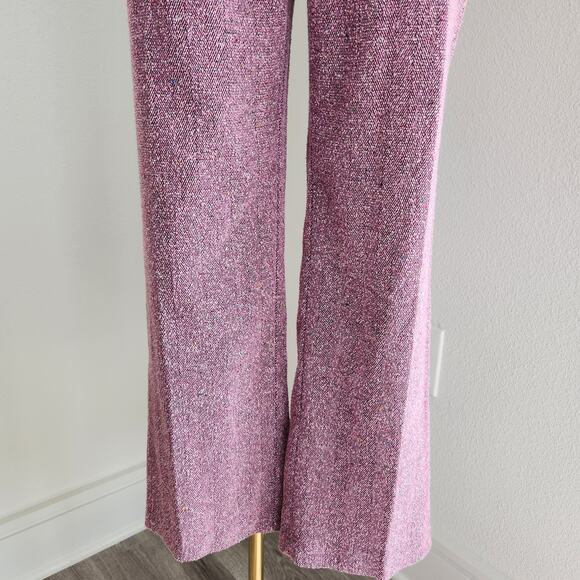 Vintage 90s Sag Harbor Pink Tweed High Rise Straight Leg Pants L - Picture 4 of 12